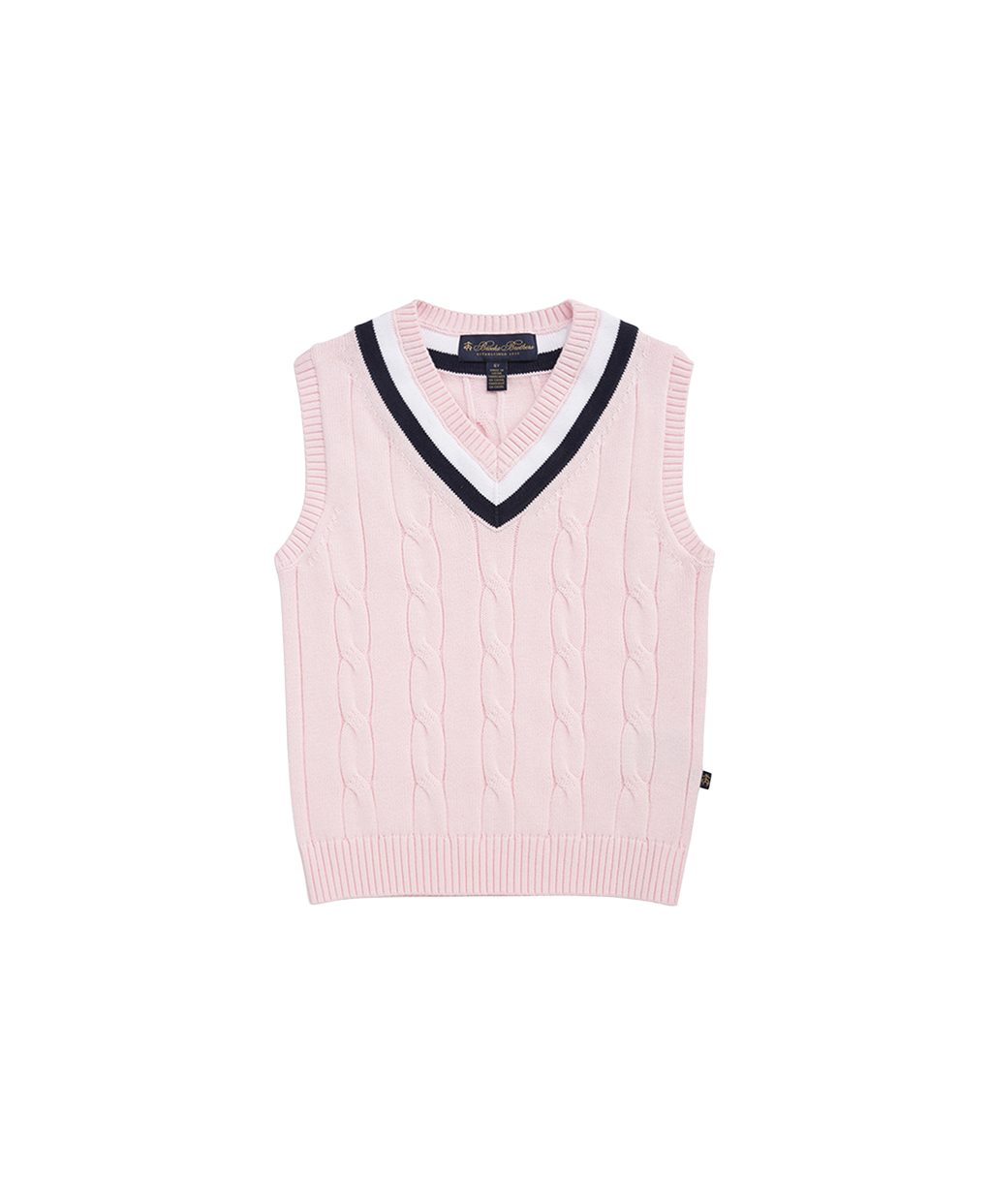 코튼 케이블 테니스 슬리브리스 스웨터  (핑크)